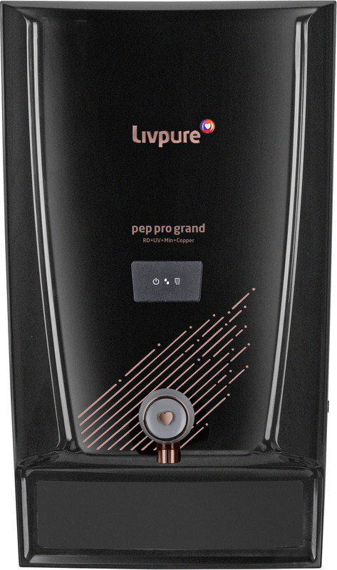 LIVPURE LIV-PEP-PRO-GRAND-COPPER 7 L RO + UV + Mineraliser Water Purifier(Black)