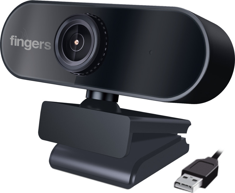 FINGERS 722 Hi-Res 1920 MP HD Webcam with Built-In Microphone USB Connectivity(Black)