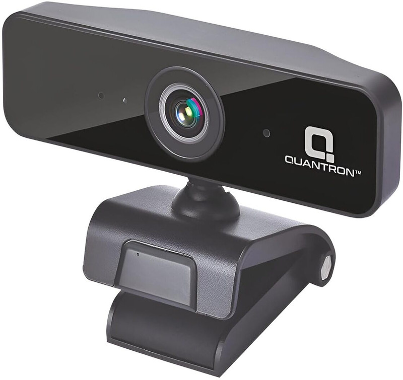 Quantron QPC-1015 HD Web Camera Full HD USB Webcam with Wide-Angle Lens, Noise Cancelling 30 MP HD Webcam with Built-In Microphone with Night Vision USB Connectivity(Black)