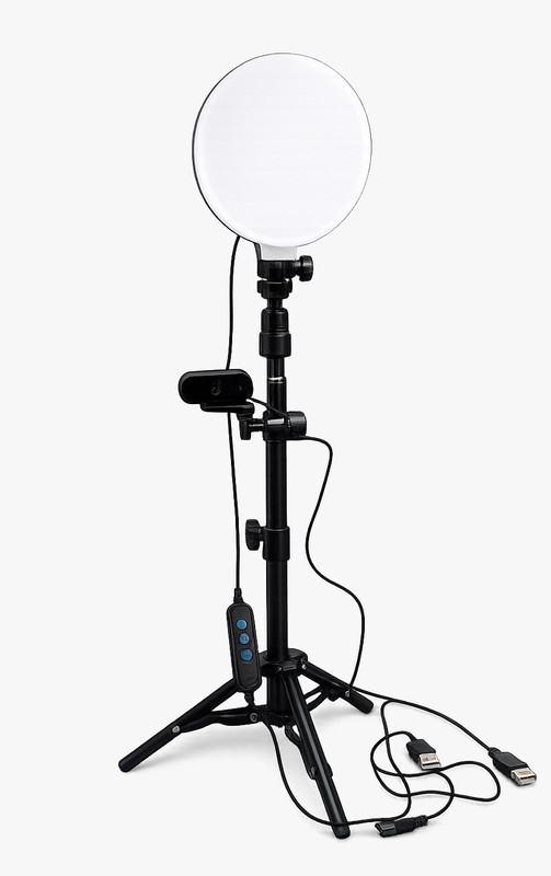 ROCKTECH Webcam 1080P Full HD with Microphone 2 MP HD Webcam with Built-In Microphone USB Connectivity(Black)