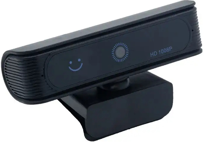ROCKTECH Windows Hello Face Recognition Webcam 2 MP HD Webcam with Built-In Microphone USB Connectivity(Black)