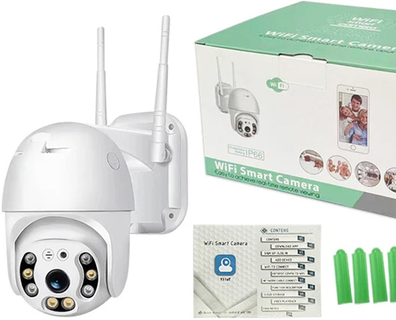 SSG Wi-Fi Smart Camra -IP66 ( 360`) 12 MP HD Webcam with Built-In Microphone with Night Vision Wireless Connectivity(White)