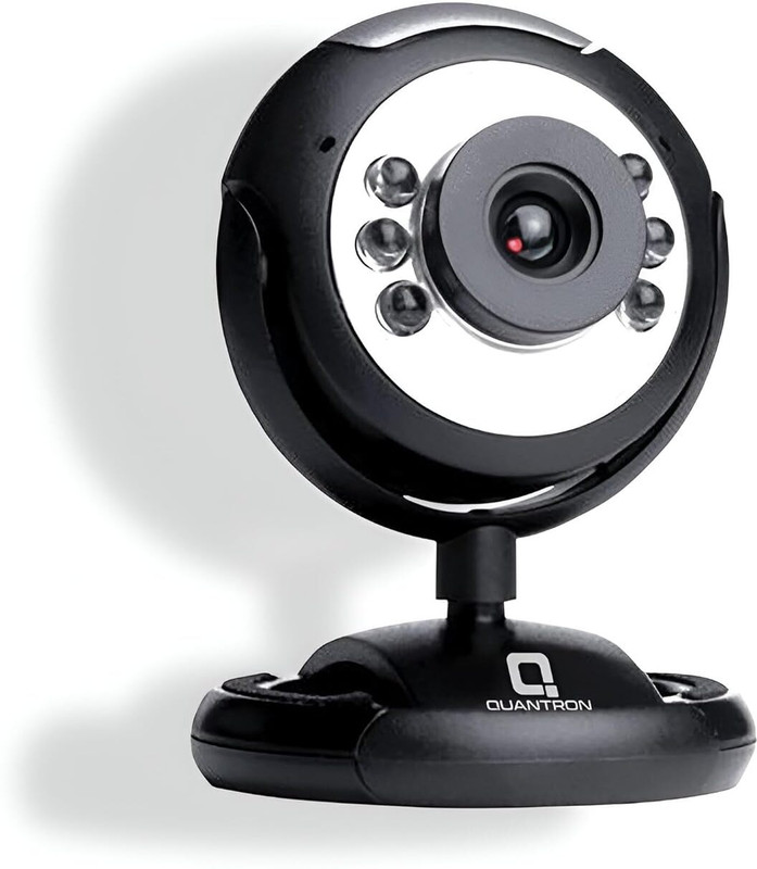 Quantron QPC-1010, 6 LIGHT WEBCAM, CAMERA.for PC, Laptop, Video Calls & Online Meetings 30 MP Webcam with Built-In Microphone with Night Vision USB Connectivity(Black)