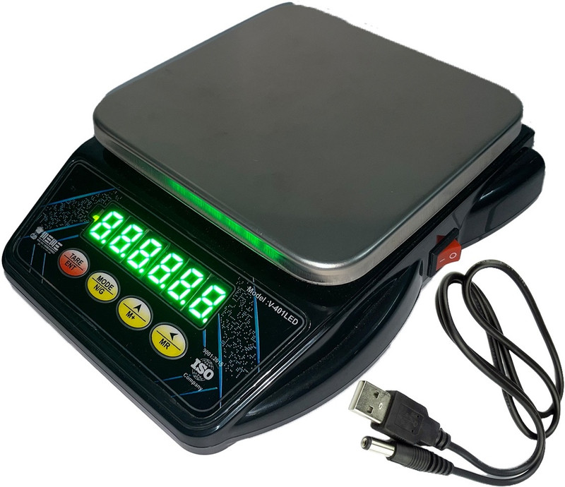 VBR's Group 10Kg Digital Kitchen Scale Kata With Rechargeable vajan kata For Small Shop Weighing Scale(Black)