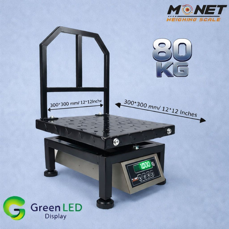 monet 80kg 12*12 inches High Precision; Ultra Strong ; 2 Days Battery Backup Weighing Scale(80KG BLACK)