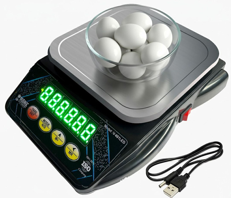 NIVAYO 10K Digital Weight Scale With Stainless Steel For Kitchen and Shop Machine Kata Weighing Scale(Black)