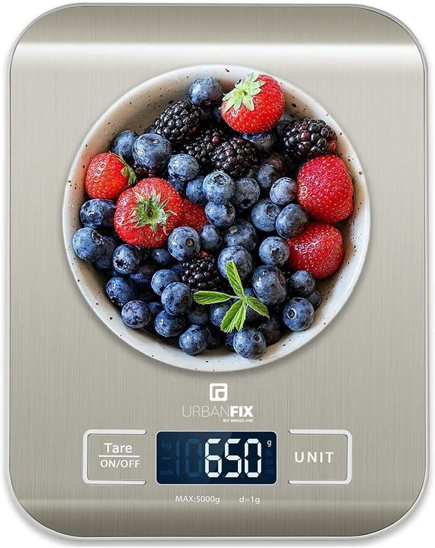 Urbanfix Stainless Steel Digital Kitchen Weighing Scale (5Kgs) Weighing Scale(Silver)