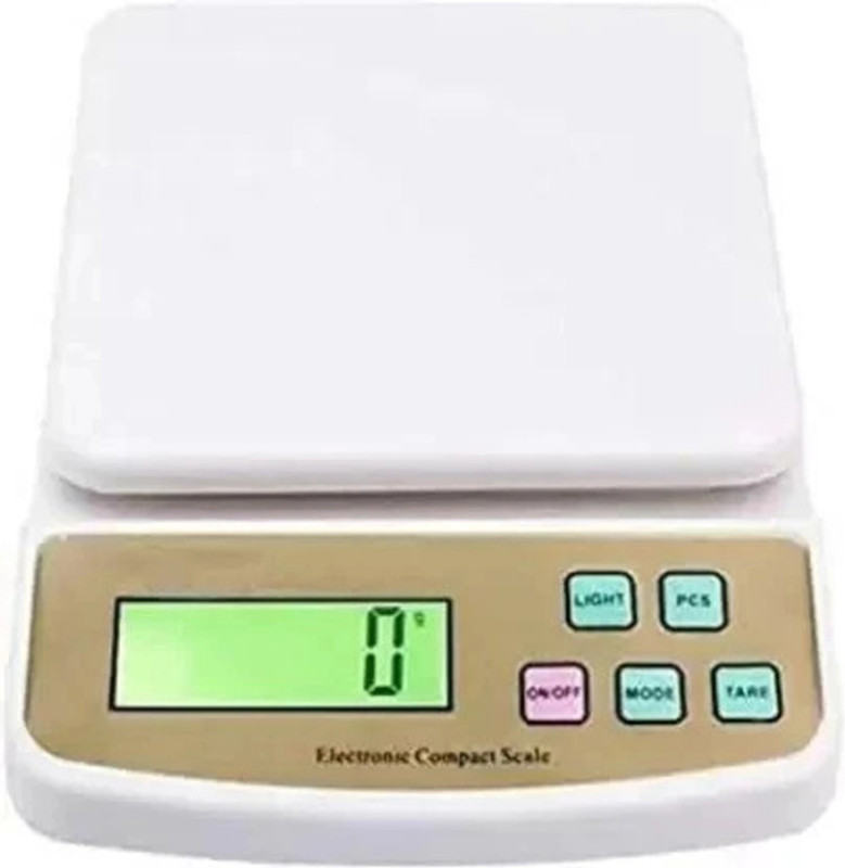 pbbs Digital 1Gram 10KG Kitchen weight scale machine Lcd for measuring fruits etc Weighing Scale(White)