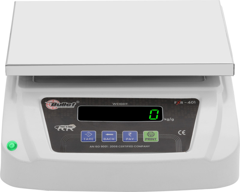 Costco Weigh Bullet 40Kg FXR 401 Square Full Load Dual Green Display Weighing Scale(White)