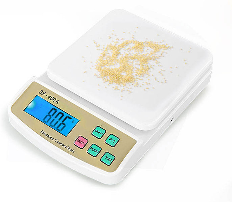 ACU-CHECK Electronic Compact Scale Digital Kitchen Scales 10kg for Food Weigh Scale SF400A Weighing Scale(White)