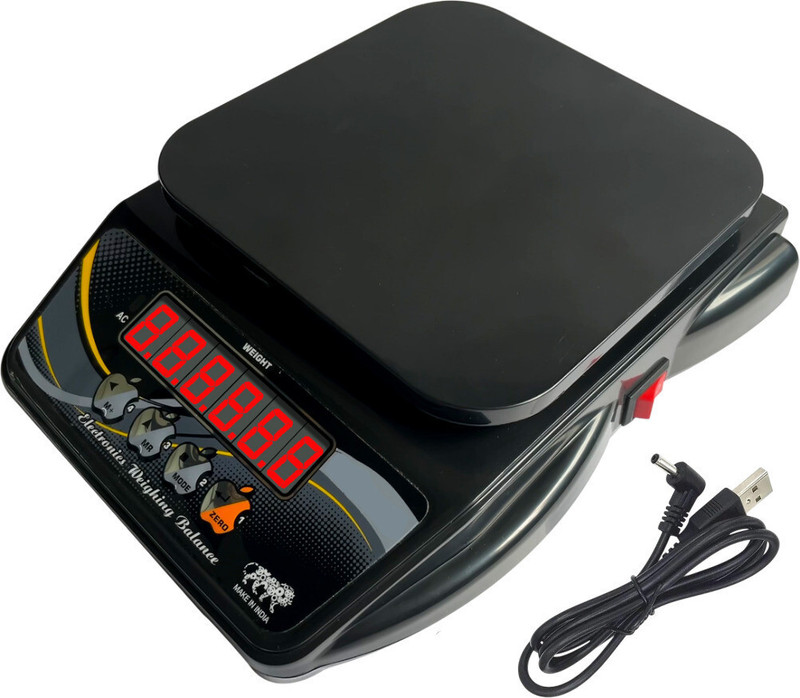 WEIGHOUSE 10 Kg High Accuracy Rechargeable Digital Counter Scale for Multipurpose Use Weighing Scale(Black)