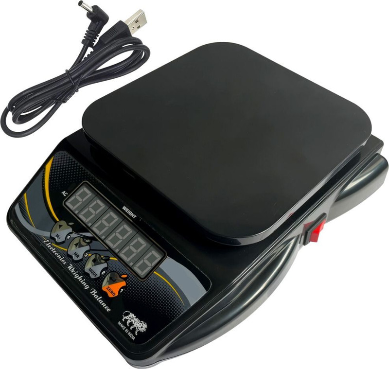 WEIGHOUSE 10Kg Counter Weight Machine With Inbuilt Rechargeable Batteries For Kitchen Home Weighing Scale(Black)