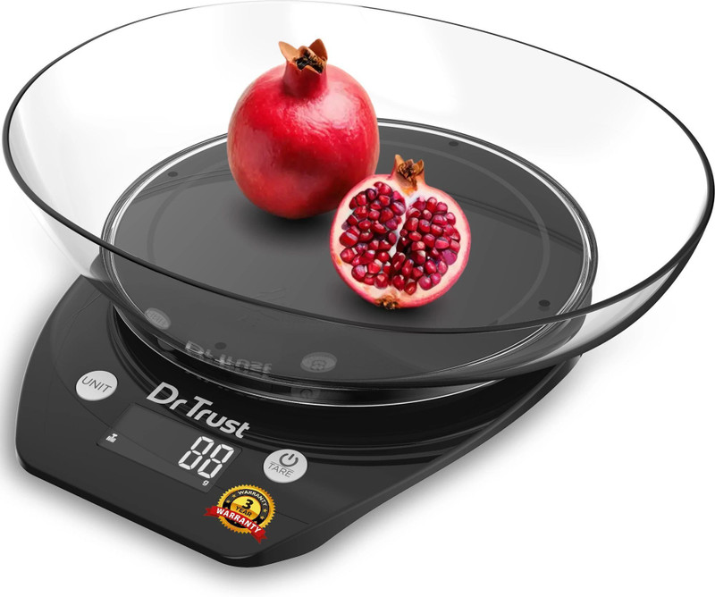 Dr Trust USA Digital Food Weight Machine 531 with BPA free bowl Weight Loss (5kg) Kitchen Weighing Scale(Black)