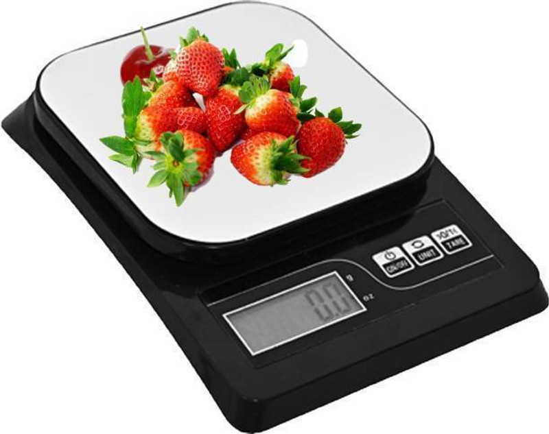 VBR's Group 10 Kg Ultra-Slim Weight Machine With 2 AA Batteries - for Home & Kitchen, Shop Weighing Scale(Black, Silver)