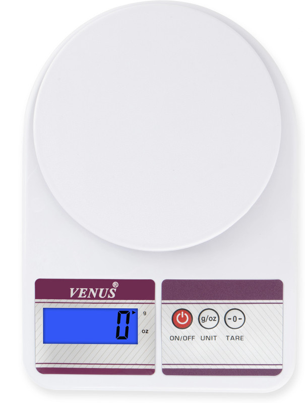 Venus Electronic Digital Kitchen Weight Machine Food Baking, Health 10 kg Weighing Scale(White)