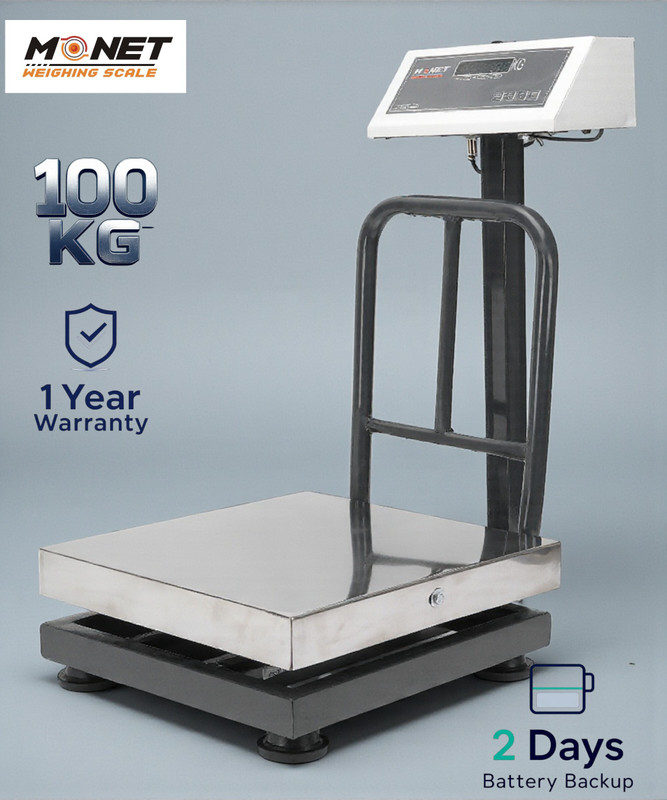 ARYA 100kg 16*16 inches High Precision; Heavy Duty ; 2 Days Battery Backup Weighing Scale(100KG SILVER)