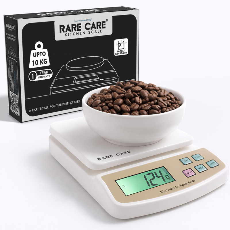 Rärecäre Digital Kitchen Weighing Scale 10 kg for Baking, Cooking, 1 Year Warranty Weighing Scale(White)