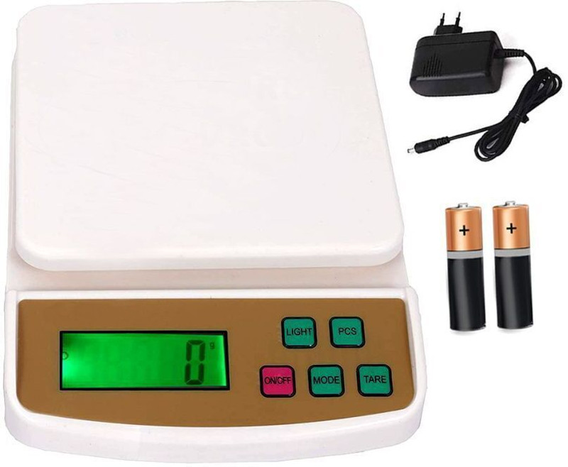 VBR's Group 10 Kg Ultra-Slim Weight Machine With 2 AA Batteries - for Home & Kitchen Weighing Scale(White)