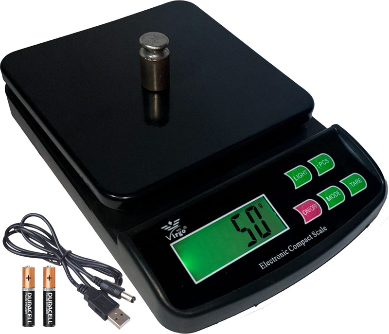 NIVAYO 10 KG Digital Kitchen Weight Scale Lightweight, Portable & Easy to Clean Weighing Scale(Black)