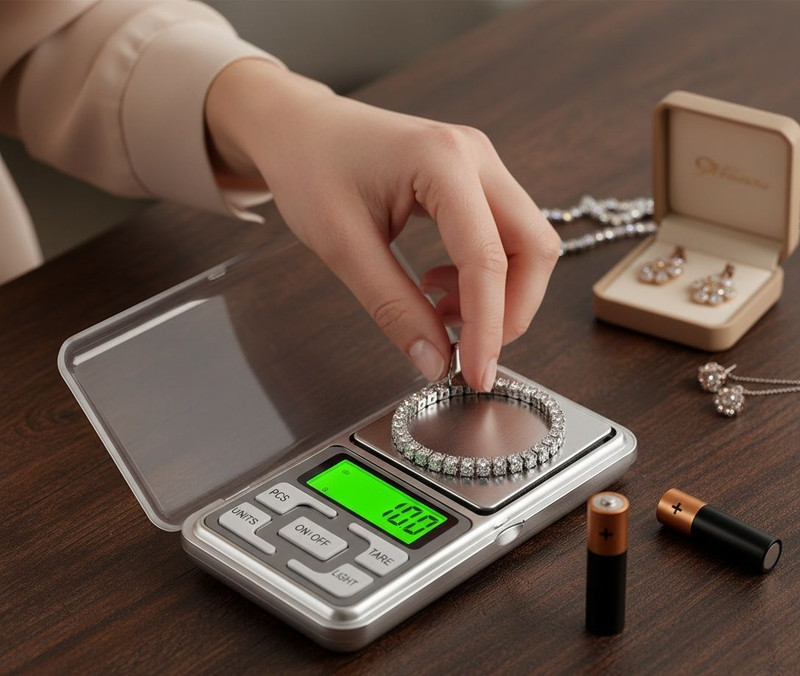 BEBLOOM 500gr Digital Pocket Jewellery Weight Machine with Batteries for Home Gold Weighing Scale(Silver)