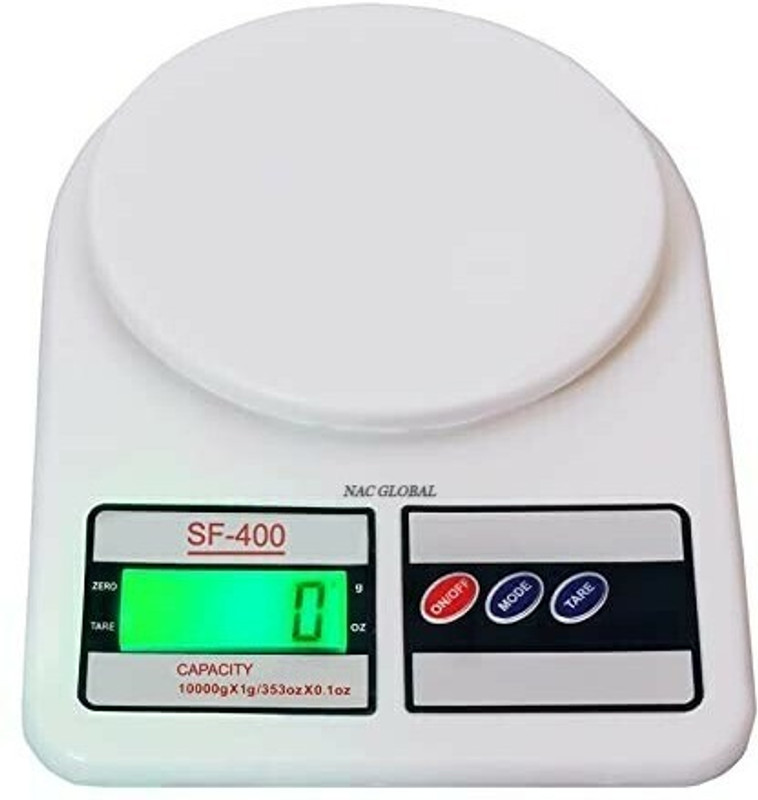NAC GLOBAL: IT'S EXACTLY WHAT YOU NEED Kitchen Weighing Scale 10kg with White Color for General Grocery Stores Weighing Scale(White)