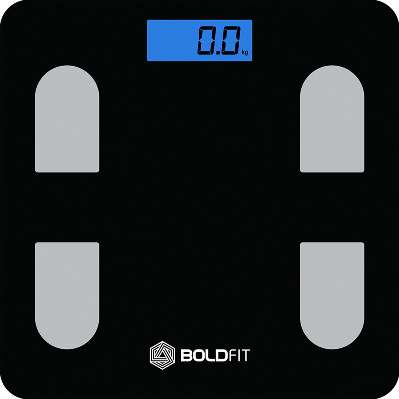 BOLDFIT Weight Machine for Human Weight Digital Weighing Scale(Black, Grey)