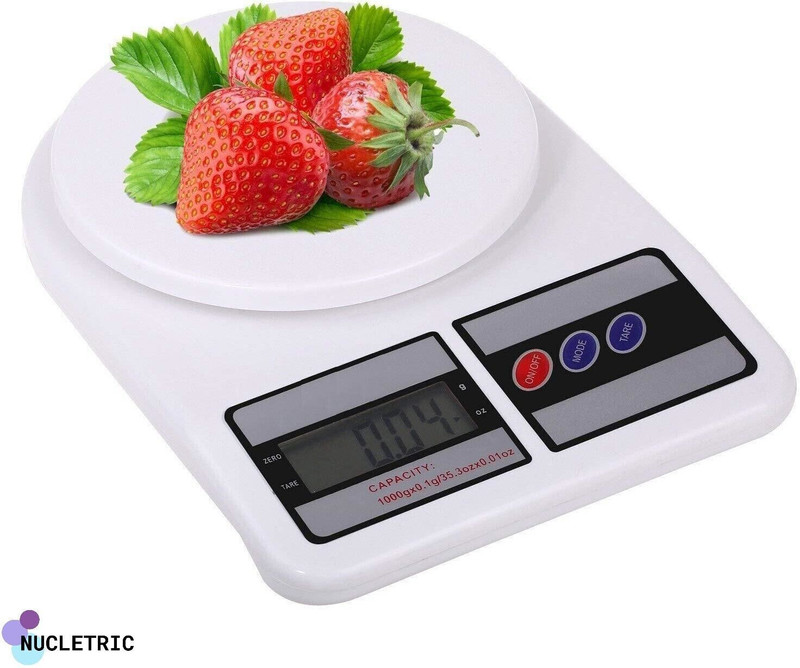 NUCLETRIC 10-kg Electronic Kitchen Scale Balance Multi-purpose weight measuring machine Weighing Scale(White)