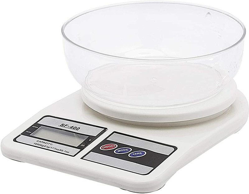 GLARIXA New SF-400 Digital LCD Display Kitchen Electronic Scales for Food Weight Diet Weighing Scale(White)
