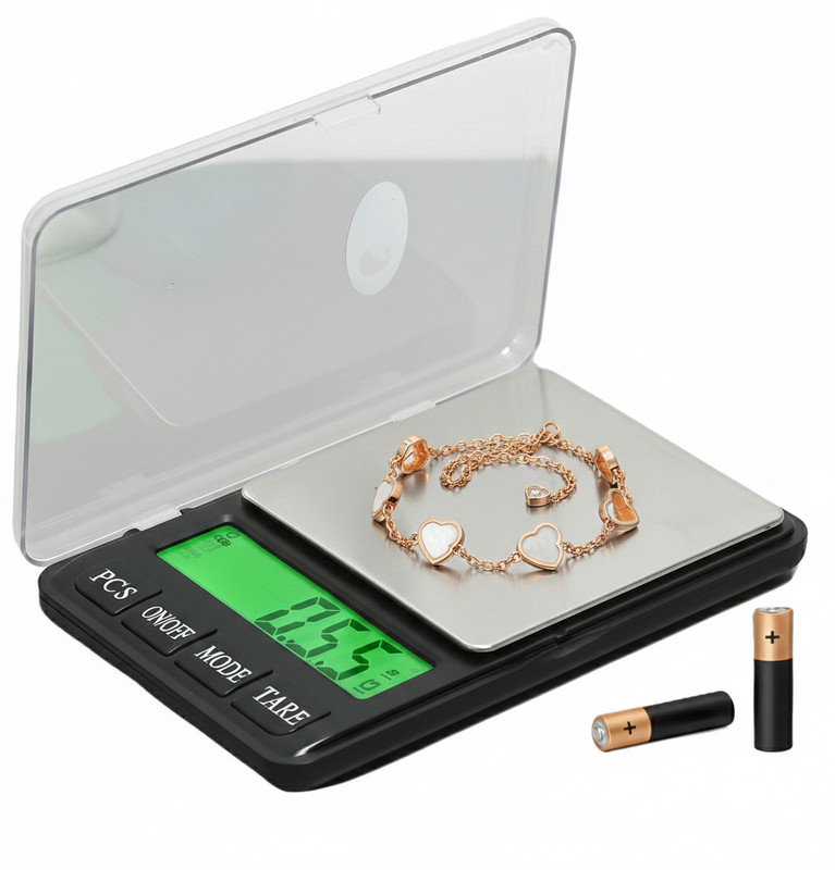 VBR's Group 500gram High Accuracy Jewellery Weight Machine For Shop & Home with Batteries Weighing Scale(Black)