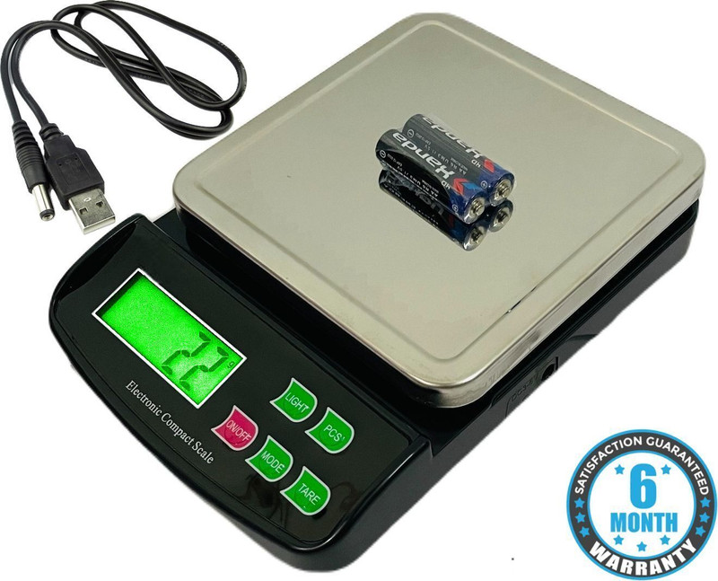 VBR's Group 10Kg Digital Scale With Stainless Steel-Top For measuring Kitchen Weighing Scale(Black)