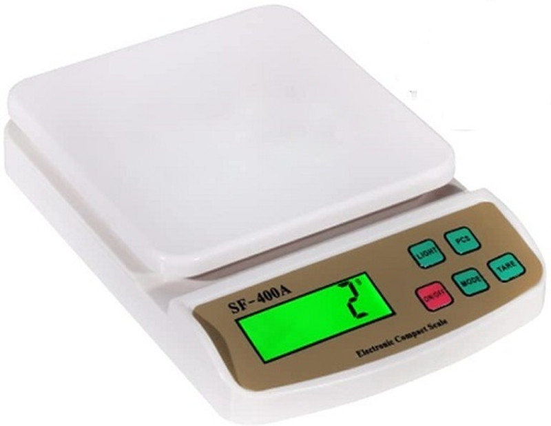 Morlin Multi-Purpose Food Weight Machine For Kitchen SF 400A with Adaptor 10 kg Digital Weighing Scale(White)