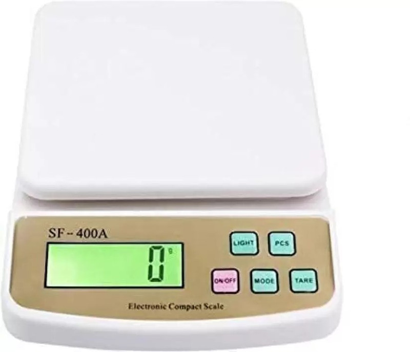 D-DEVOX SF400A-10kg Electronic Digital mini Weight Machine Mesuring Food Cake Vegetable Weighing Scale(White)