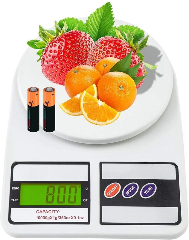 VBR's Group 10 Kg Ultra-Slim Weight Machine With 2 AA Batteries - for Home & Kitchen Weighing Scale(White)