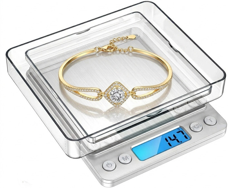 VBR's Group 500gr High Precision Jewelry Weight Machine for Gold, Silver, Diamond, Gems Weighing Scale(Silver)