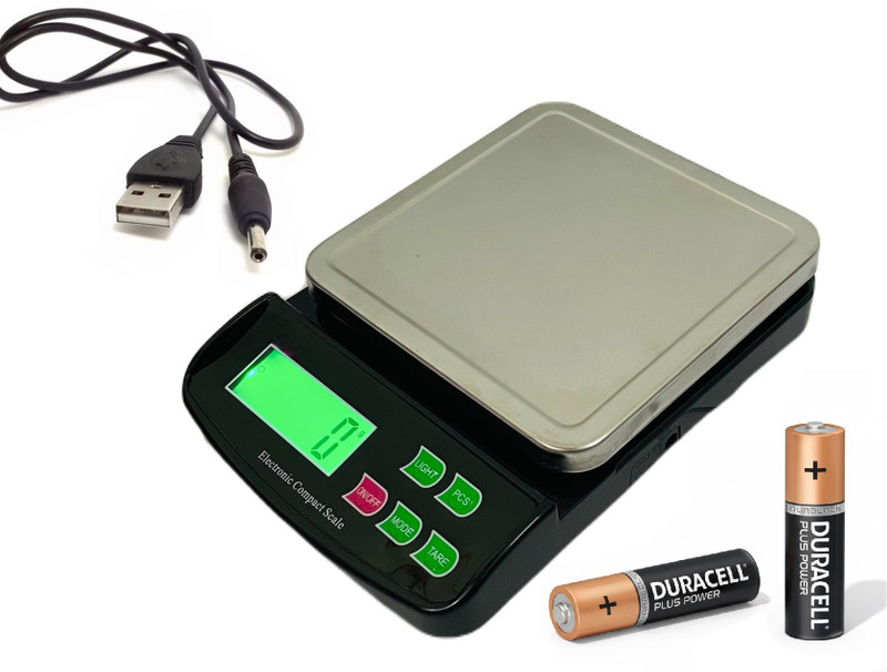 NIVAYO 10kg Digital Counter Kitchen Home Scale with Stainless Steel Plater, LCD Display Weighing Scale(Black)