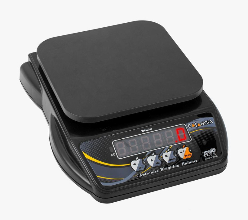 Skeisy 12KG X 1GM INOX BALANCIA WITH RECHARGEABLE BATTERY & RED DIGIT DISPLAY Weighing Scale(Black)
