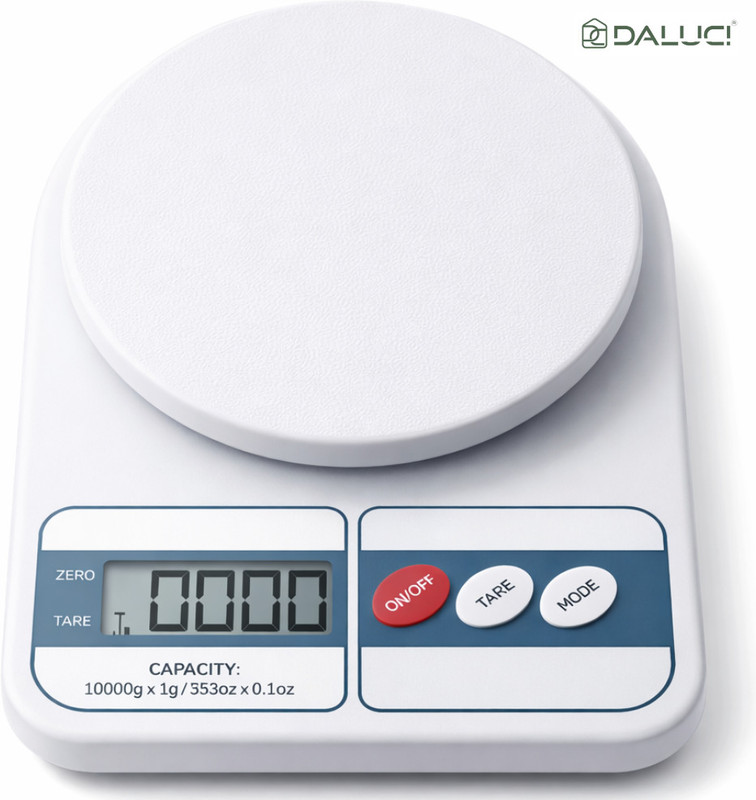 DALUCI Digital Kitchen Weighing Scale Food Weight Machine High Accuracy 10kg Weighing Scale(White)