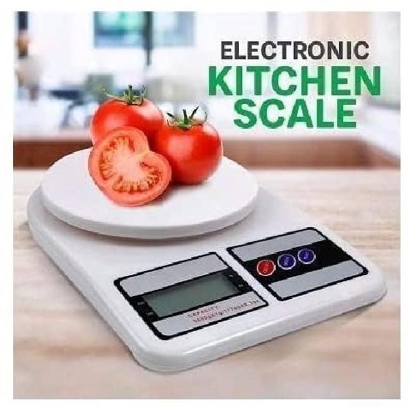 RECTITUDE Electronic Digital Plastic SF446 Kitchen Weighing Scale 10 kg Weight Measure for Weighing Scale(White)