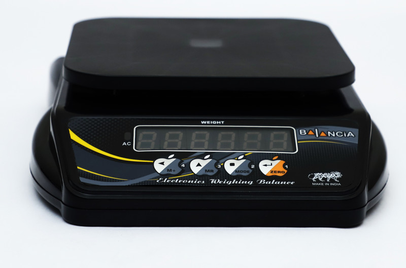 Skeisy 10KG X 1GM MINI BALANCIA WITH RECHARGEABLE BATTERY & RED DIGIT DISPLAY Weighing Scale(Black)