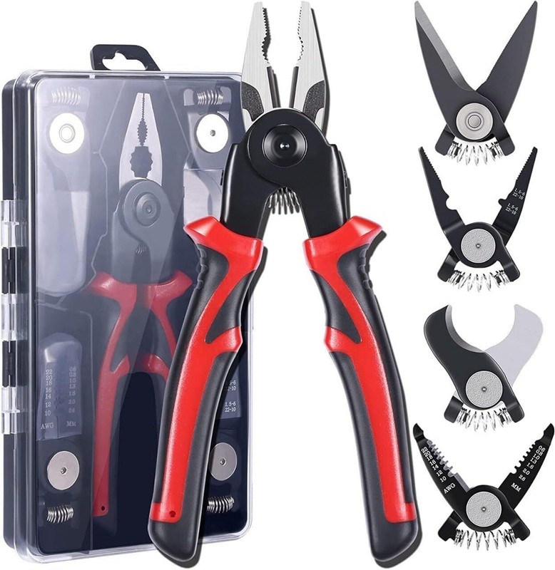 AADGEX AADGEXMultifunctional Pliers Tool Kit With 5 Interchangeable Heads Iron Weight Sled(0.4 kg)