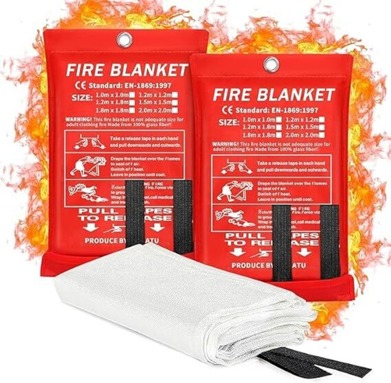 Alaska 100% Glass Fabric Fire Blanket, 1.5X1.5 Meter Fire Extinguisher Mount(5 kg)
