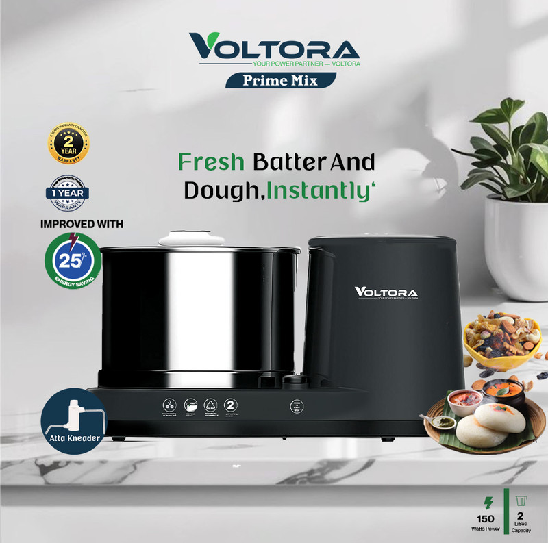 VOLTORA prime mix Wet Grinder(Grey)