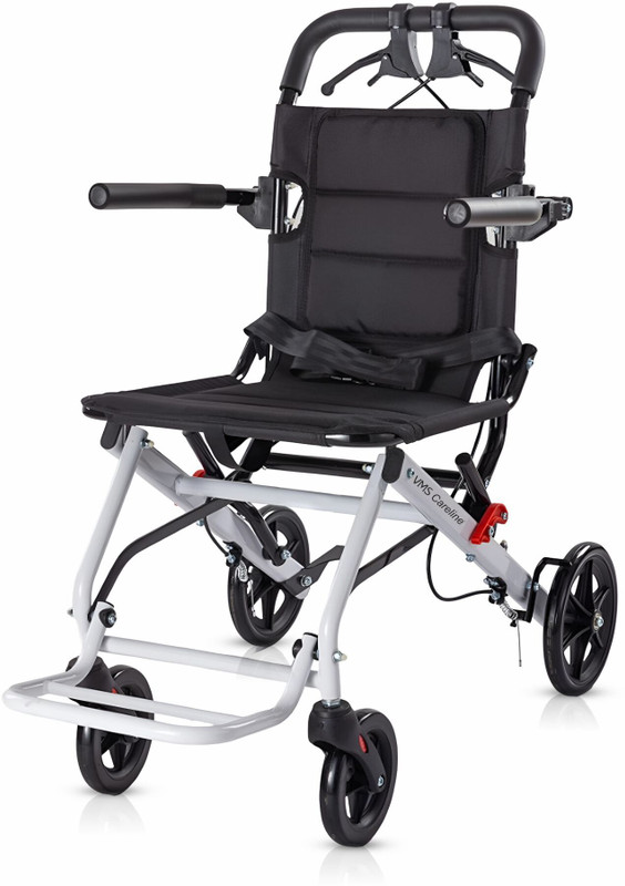 VMS Careline Airlite Lightweight Foldable Travel Manual Wheelchair(Attendant-propelled Wheelchair)