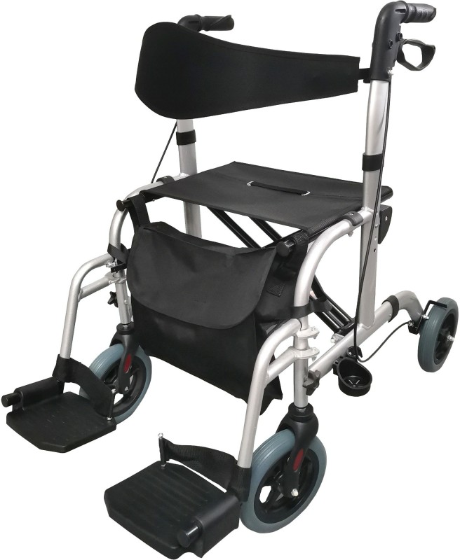 Entros 5025C Light Weight Height Adjustable Foldable Patient Rollator Walker wheelchair Manual Wheelchair(Attendant-propelled Wheelchair)