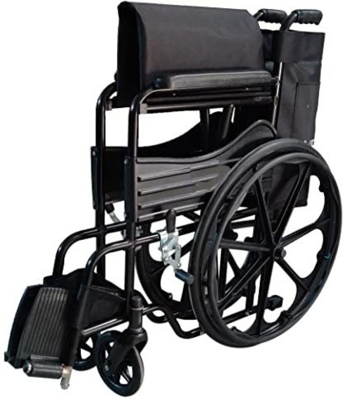 HealthEmate Magwheel Foldable Wheelchair with SEAT and Leg Belt Manual Wheelchair(Self-propelled Wheelchair)