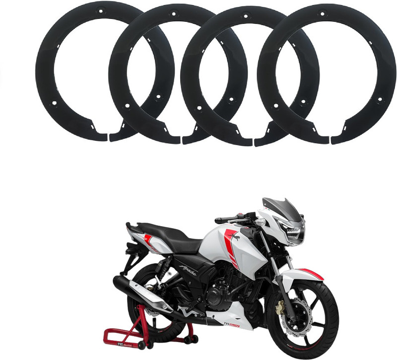 Sunriders Bike Wheel Cover 17 Inch For Tvs Apache Rtr 160 Black Half Pack of 4 Pc Wheel Cover For NA NA(17.0 inch)