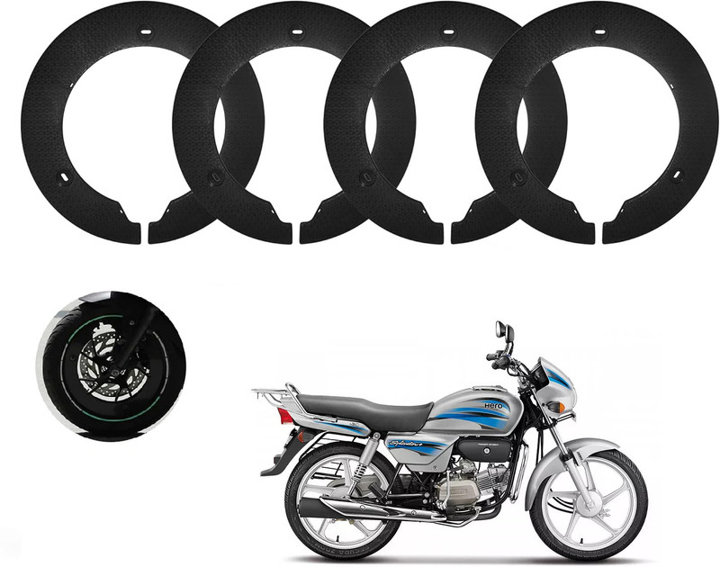 Classy Chic 18 Inch Half Disc Pro Wheel cover Pack of 4 ( Black) For Hero Splendor Wheel Cover For NA NA(18.0 inch)