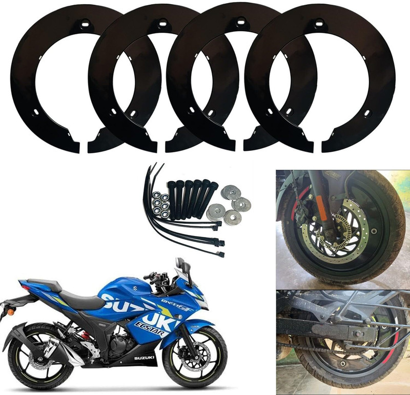 Sunriders Suzuki GIXXER Bike Wheel Cover 17 Inch 4 pc ( Black) Wheel Cover For NA NA(17.0 inch)