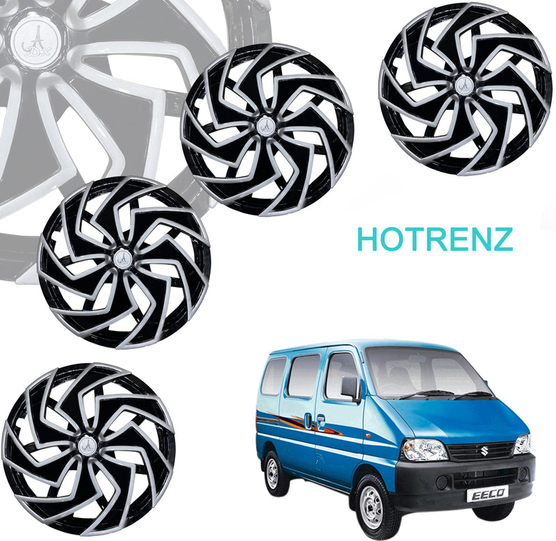 HOTRENZ CAR WHEEL CAP/ WHEEL COVER WIBE DEGINE "SILVER_BLACK_COLOUR" 13 INCH Wheel Cover For Maruti Eeco, Indica, A-Star, Alto K10, Esteem, i10, Accent, Zen Estilo, Wagon R LXI, Spark(13.0 inch)