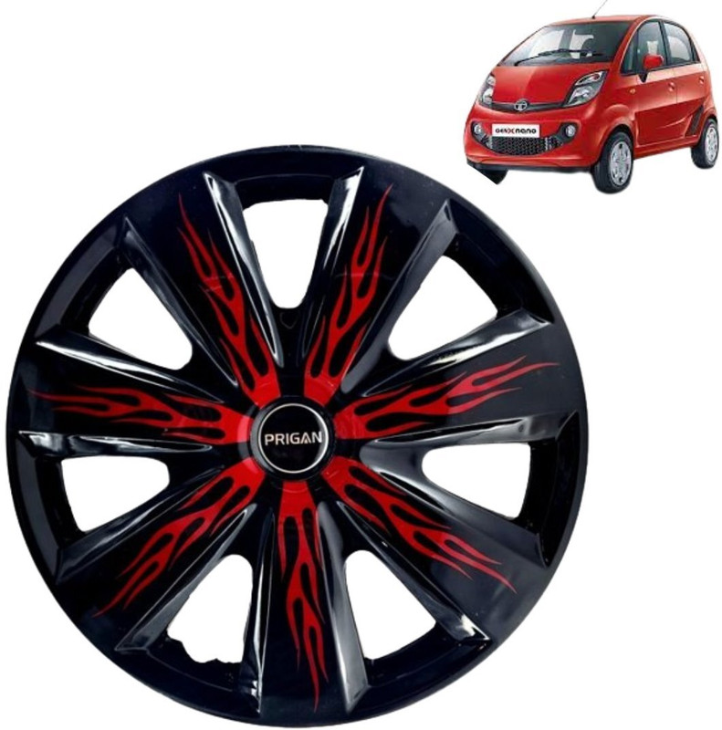 PRIGAN Nano Firebolt Black Red 12 INCH Wheel Cover For Tata Nano(12.0 inch)